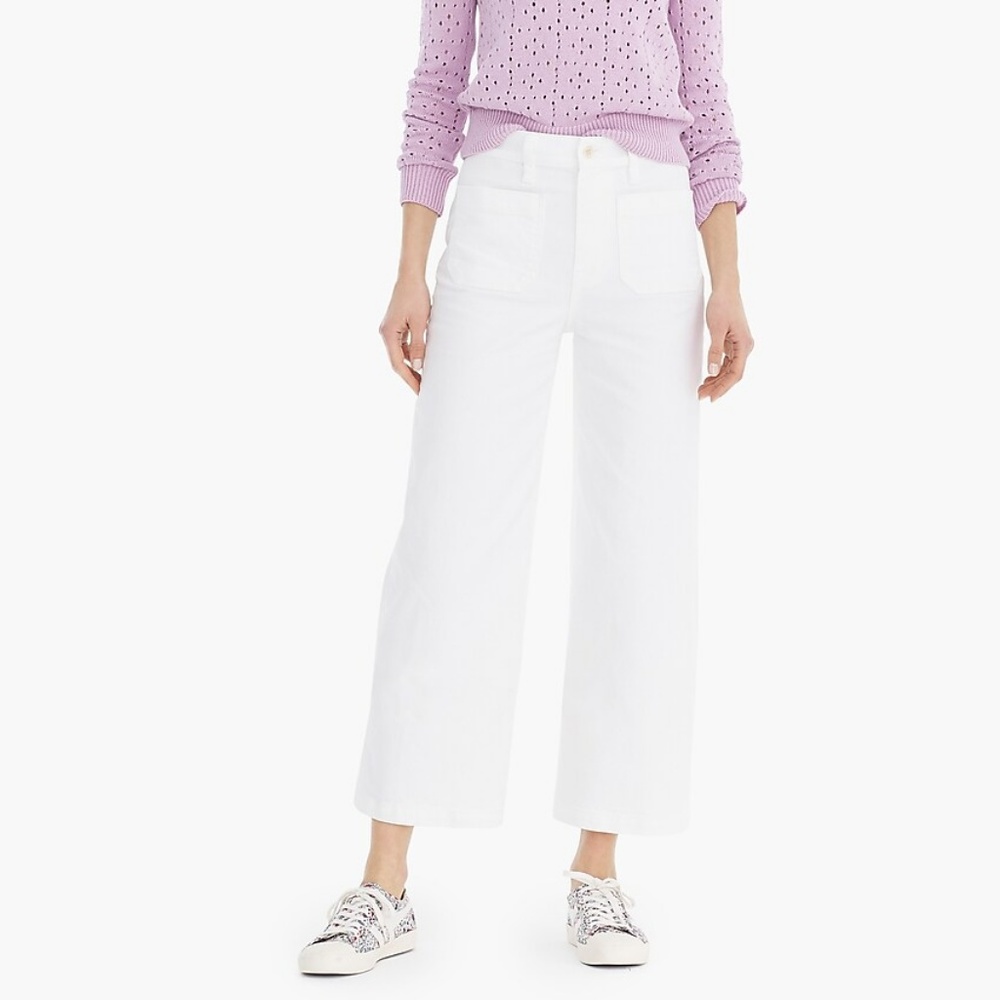 Point Sur wide leg crop pants jeans 31 tall white - Picture 1 of 8